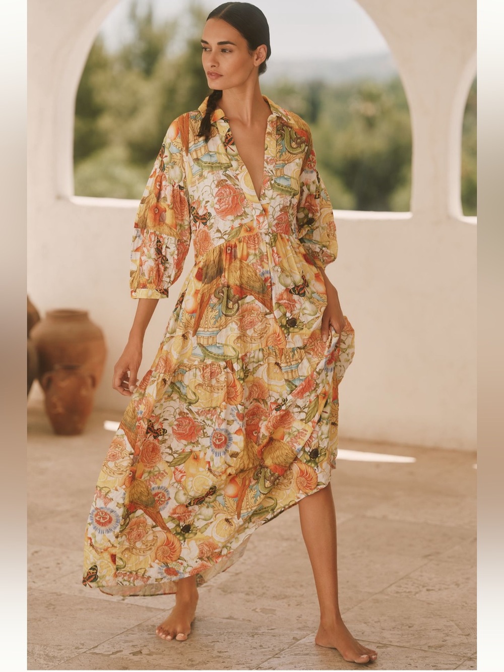 Anthropologie Carolita Printed Shirt Dress by Emily Carter x Celandine - Size S